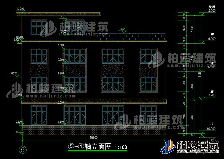 背立面图